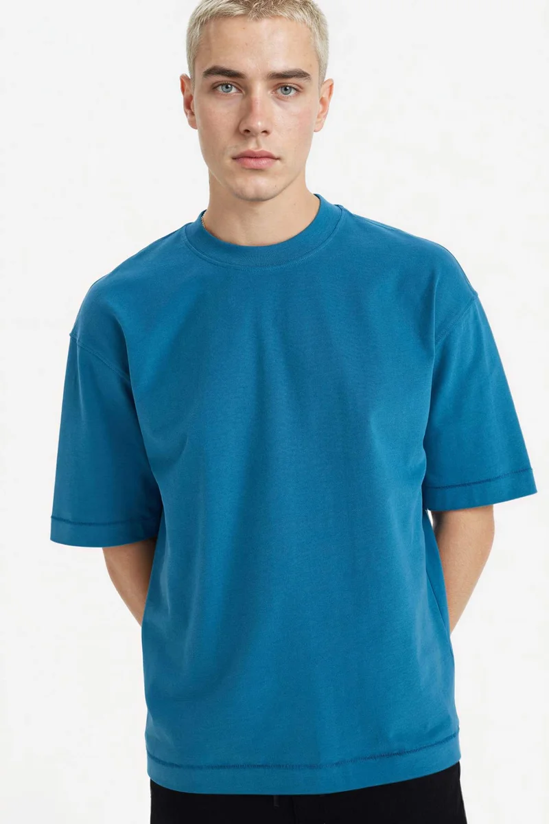 DeFacto Boxy Fit Crew Neck Short Sleeve T-Shirt