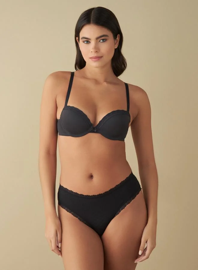 Splash FAV Set of 2 - Lace Detail Padded Wired Plunge Bra