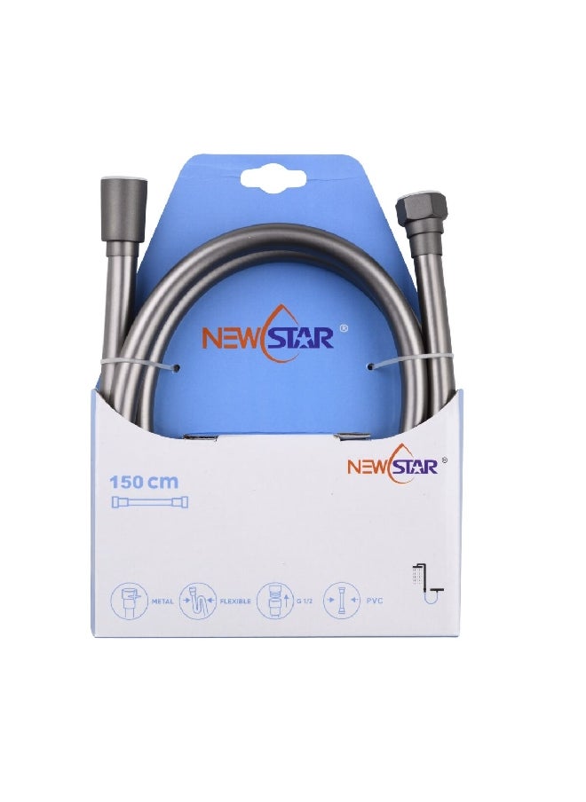 NEWSTAR خرطوم دش أنيق مرن وخالي من التسرب 150 سم رمادي داكن NS-PH01 رمادي داكن 