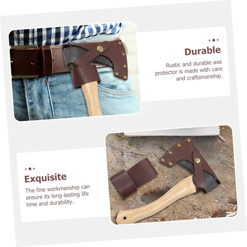 غطاء واقي فأس بني فاتح كم سميك للتخييم وحطب النار والاستخدام في الحديقة - Image 4