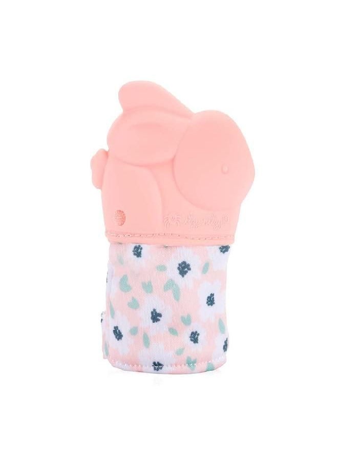 Itzy Ritzy Itzy Ritzy Silicone Teething Mitt - Soothing Infant Teething Mitten with Adjustable Strap, Crinkle Sound and Textured Silicone to Soothe Sore and Swollen Gums, Bunny  - Image 2