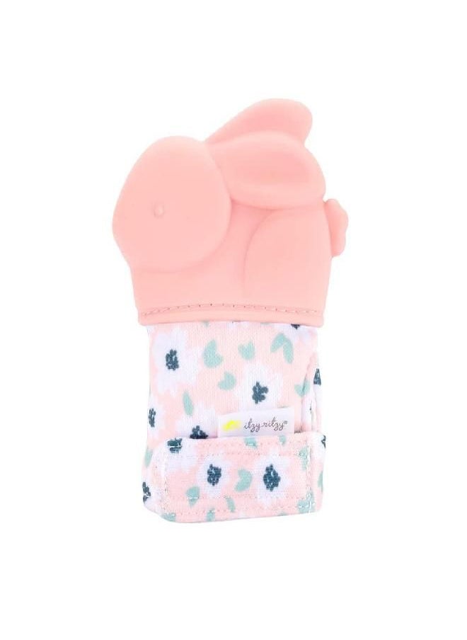 Itzy Ritzy Itzy Ritzy Silicone Teething Mitt - Soothing Infant Teething Mitten with Adjustable Strap, Crinkle Sound and Textured Silicone to Soothe Sore and Swollen Gums, Bunny  - Image 5