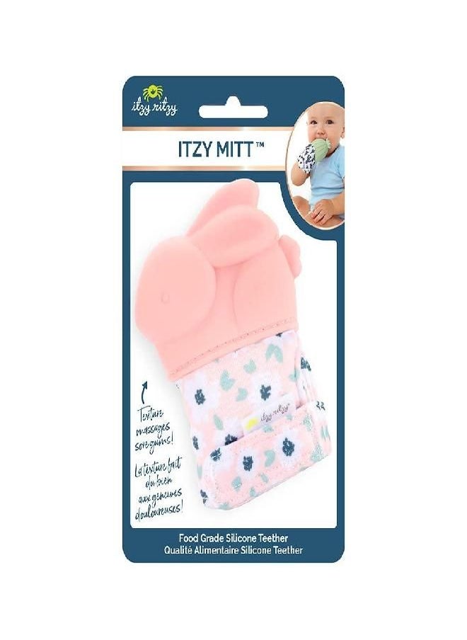 Itzy Ritzy Itzy Ritzy Silicone Teething Mitt - Soothing Infant Teething Mitten with Adjustable Strap, Crinkle Sound and Textured Silicone to Soothe Sore and Swollen Gums, Bunny  - Image 3