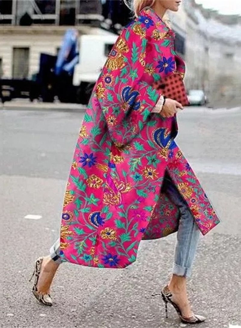 Loquat Long Flared Sleeve Jacket Loose Trench Coat Multicolour 