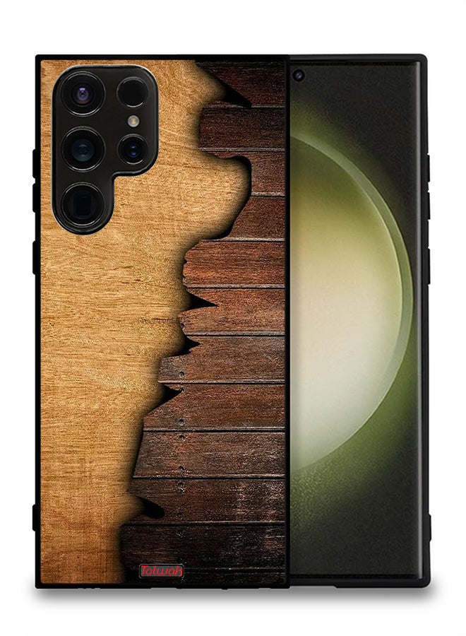 Tolwak Samsung Galaxy S23 Ultra 5G Protective Case Cover Vintage Wood Pattern - Image 2