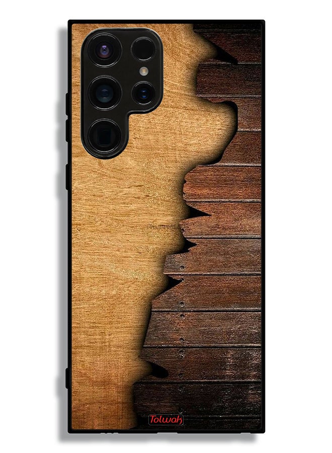 Tolwak Samsung Galaxy S23 Ultra 5G Protective Case Cover Vintage Wood Pattern - Image 3