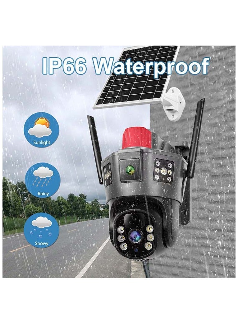 ASIV 4MP WiFi PTZ Camera with Outdoor Triple Lens and 64G Memory Card for Home Security, Featuring Automatic Tracking, Intelligent Artificial Intelligence Alarm, and Color Night Vision  - Image 3