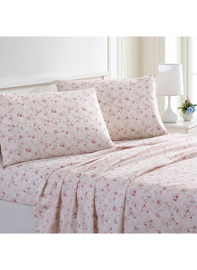 Modern Threads Modern Threads 100 Microfiber Bedsheet Set Premium Soft Bed Covers Deep Pocket Elastic Fitted Sheet Flat Sheet 2 Pillowcases Kashmir Rose King  - Image 1