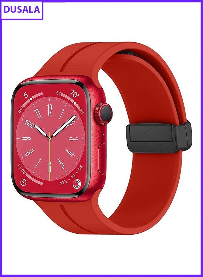 DUSALA Magnetic Silicone Watch Band 38mm/40mm/41m Quick Release Strap for Men & Women Soft Skin Friendly Sport Replacement Band for Smartwatch & Analog Watches Durable, Waterproof, Magnetic Folding Clasp for All-Day Comfort - Image 1