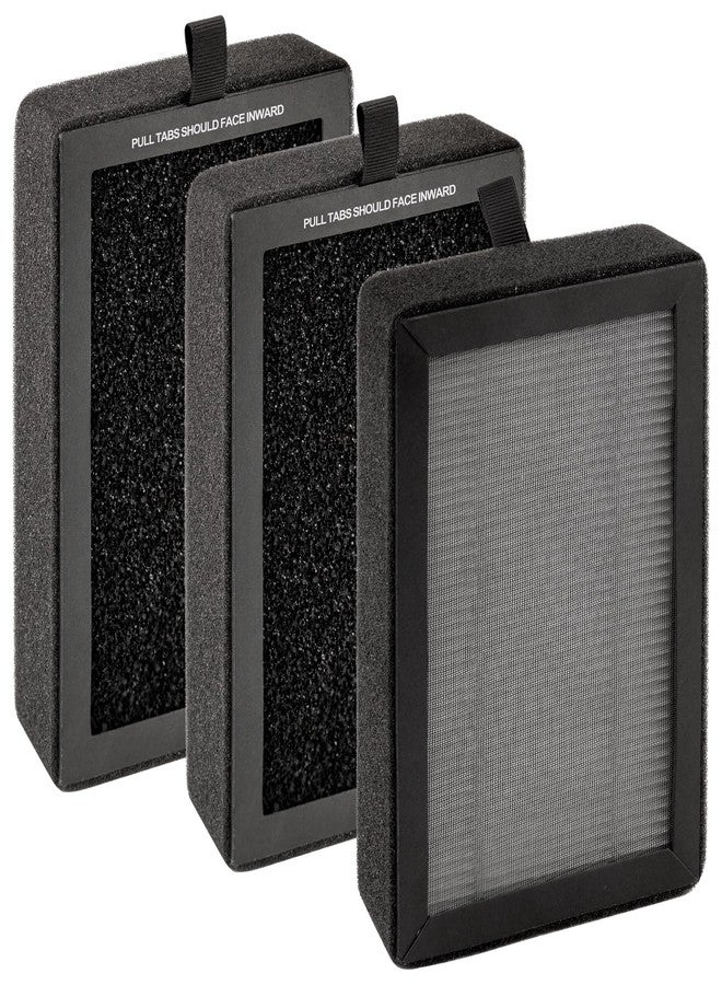 BRUVISH 3 Pack LV-H128 Replacement Filter Compatible with LEVOIT LV-H128/ PUURVSAS (HM669A)/ ROVACS (RV60) Air Purifier, LV-H128 H13 True HEPA Filter, 3-in-1 Activated Carbon Filters, Replace #LV-H128-RF - Image 1