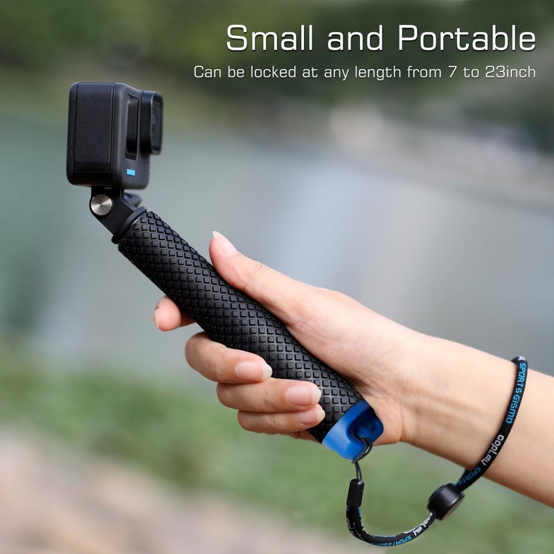 GEPULY 7''-23''Waterproof Pole Selfie Stick Pocket Size Underwater Handle Grip Monopod Aluminum for GoPro Hero Session Max Insta360 AKASO DJI OSMO Digital Cameras - Image 4