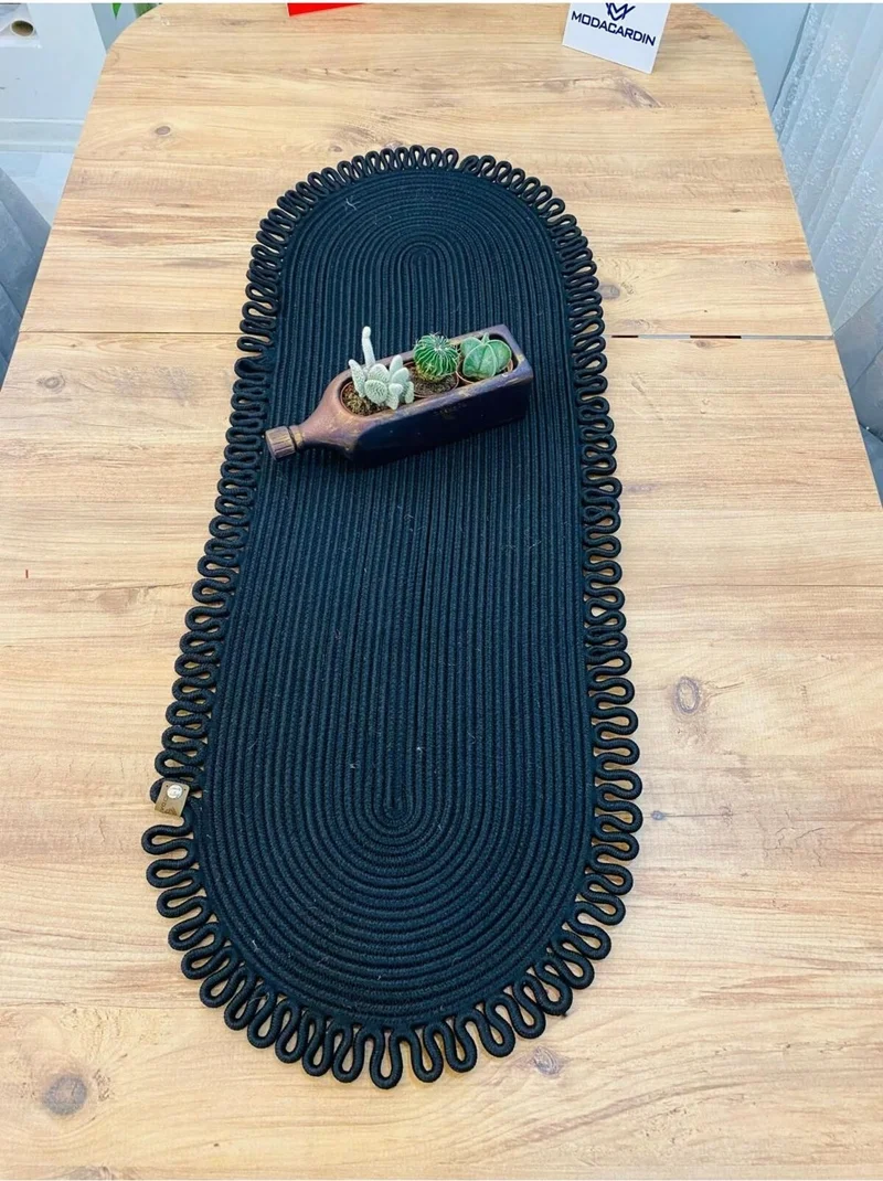بدز ديري BDZ Leather Jute Bohemian Style Decorative Runner 30x80 cm