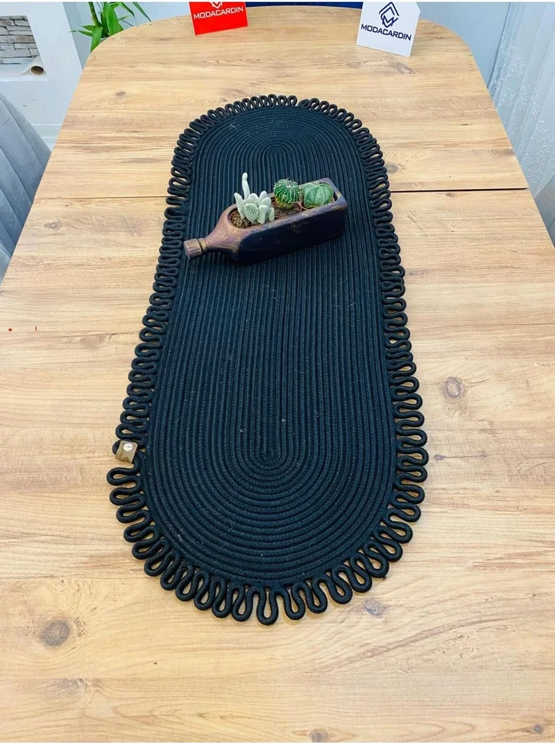 بدز ديري BDZ Leather Jute Bohemian Style Decorative Runner 30x80 cm
