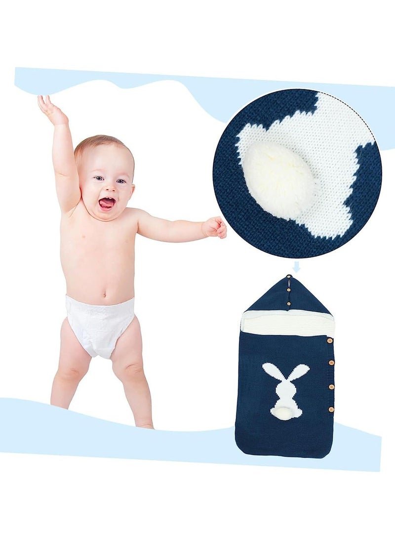 دوكو الطفل Swaddle بطانية ناعمة الحياكة كيس النوم استلام البطانيات عربة لف مغطاة الشتاء سميكة حقيبة النوم الدافئة الولادة حديثا أزرار Swaddle بطانية للفتيان والبنات - Image 3