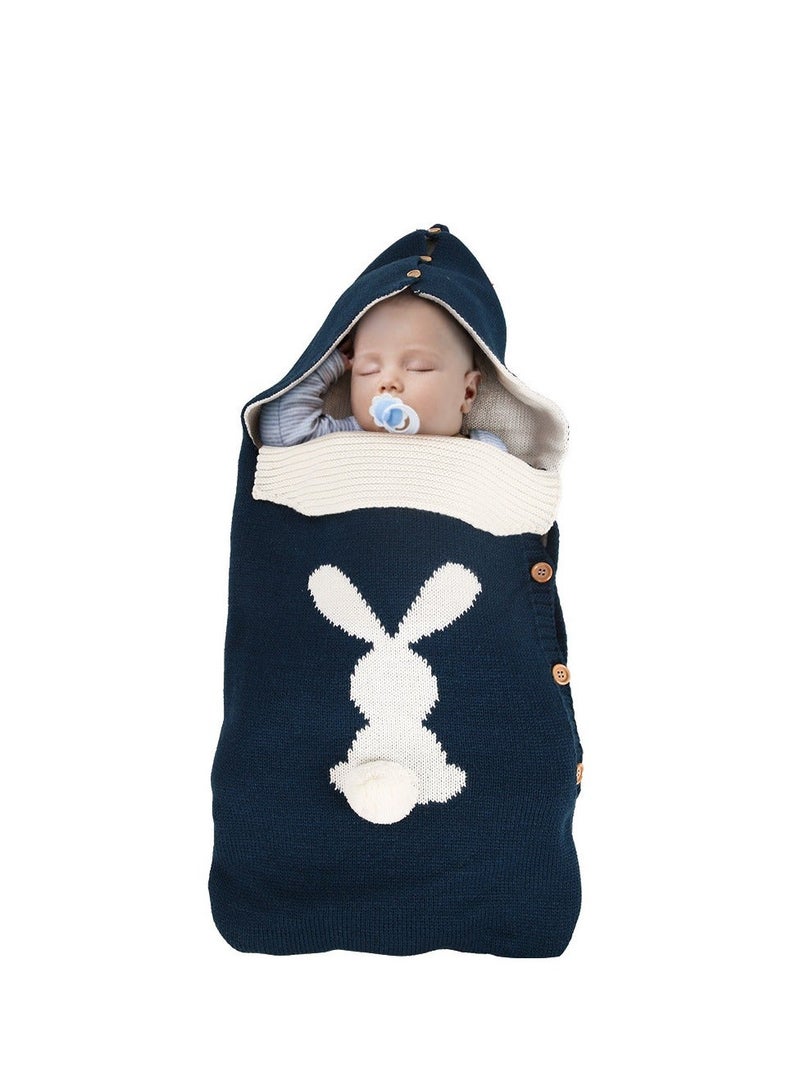 دوكو الطفل Swaddle بطانية ناعمة الحياكة كيس النوم استلام البطانيات عربة لف مغطاة الشتاء سميكة حقيبة النوم الدافئة الولادة حديثا أزرار Swaddle بطانية للفتيان والبنات - Image 2