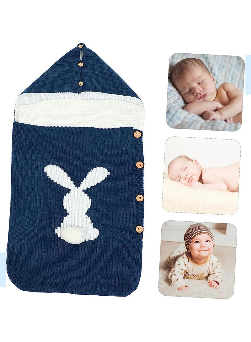 دوكو الطفل Swaddle بطانية ناعمة الحياكة كيس النوم استلام البطانيات عربة لف مغطاة الشتاء سميكة حقيبة النوم الدافئة الولادة حديثا أزرار Swaddle بطانية للفتيان والبنات - Image 1