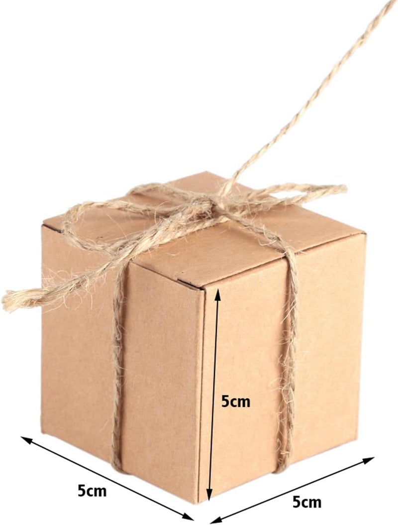 FTVOGUE 50PCS Wedding Favor Boxes Wedding Candy Boxes Gift with Hemp Rope for Party Favors Candy Chocolate Gifts Retro Kraft Paper Supply - Image 5