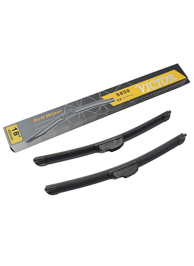 Victor - Victor Pack of 2 | 18" Inch | EM-850S Soft Polyester Wiper Blade Universal Used for more than 98% of Cars - Image 1