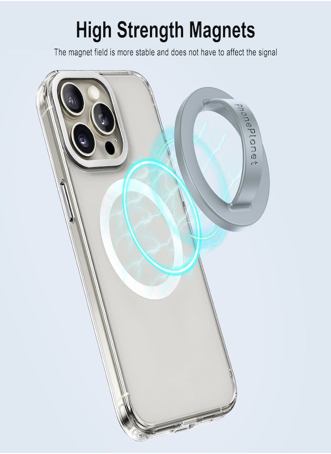 Phone Planet - iPhone Holder Stylish and Magnetic Mobile Phone Accessory Specially Designed for iPhone Compatible with MagSafe Natural Titanium - Image 1