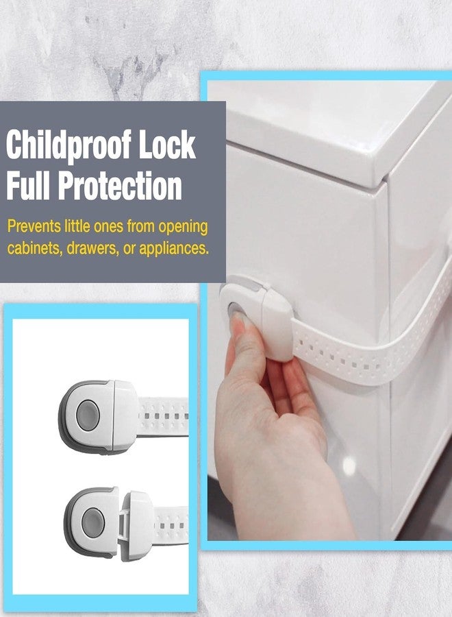 Safe-O-Kid® Adjustable Medium Multi PuRP Accessoriesose Child Safety Lock, Grey, Pack of 8 - Image 3