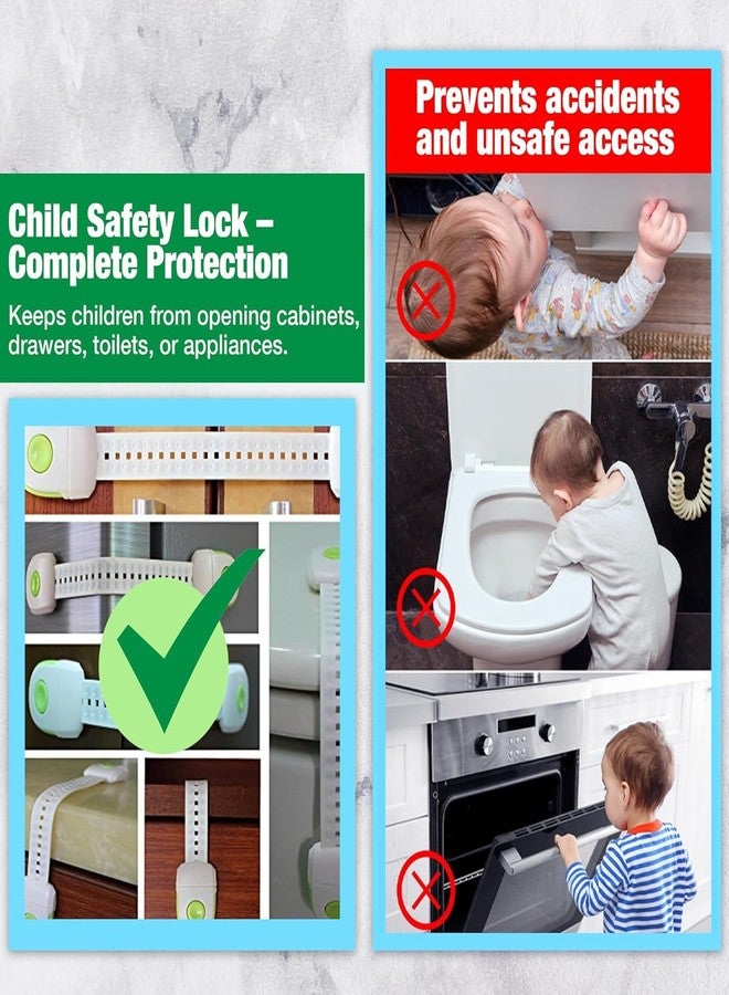 Safe-O-Kid® Adjustable Medium Multi PuRP Accessoriesose Child Safety Lock, Grey, Pack of 8 - Image 4