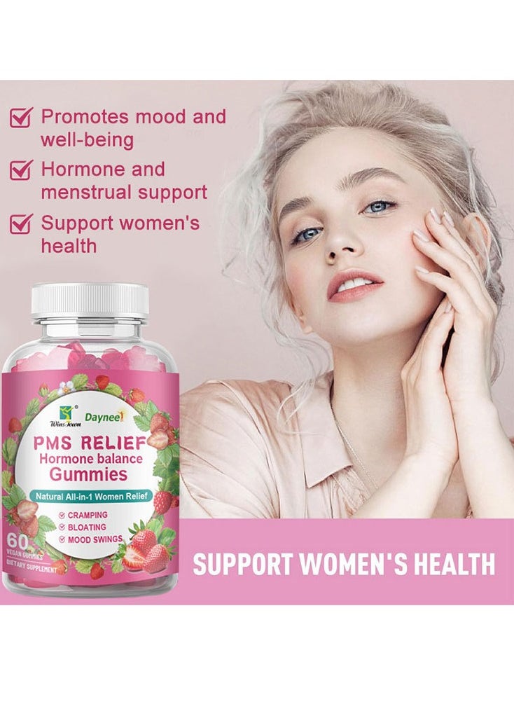Daynee - PMS Relief Hormone Balance Gummies, Melanin Removal Women Hormone Support Gummies, Anti Oxidation Hormonal Acne And Mood Swing Support Dietary Vegan Gummy Supplement For Women - Image 1