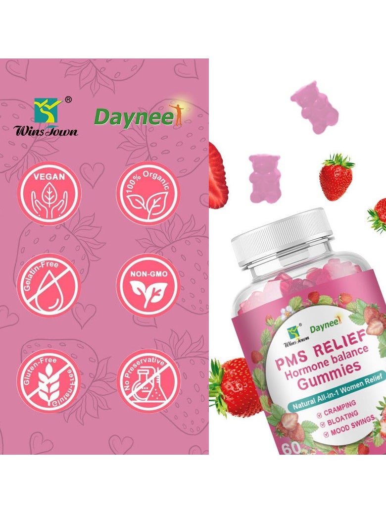 Daynee - PMS Relief Hormone Balance Gummies, Melanin Removal Women Hormone Support Gummies, Anti Oxidation Hormonal Acne And Mood Swing Support Dietary Vegan Gummy Supplement For Women - Image 1