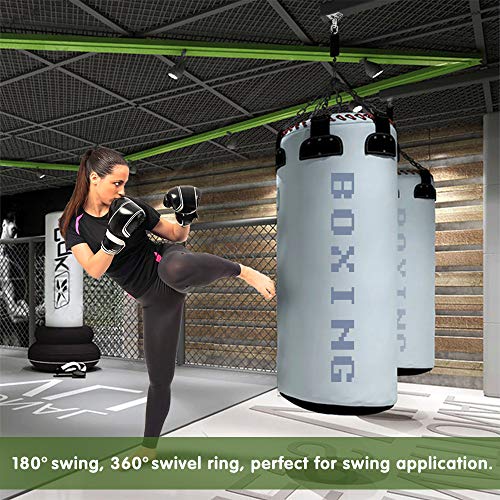 WAREMAID Heavy Duty 360° Swivel Swing Hanger, Stainless Steel Hammock Hook for Ceiling Wooden Porch Swing Hanging kit Playground Gym Rope Boxing Bag Hammock Chair Yoga Mount 1000 lb Capacity - Image 3
