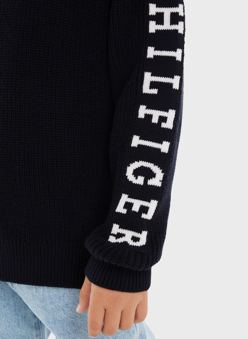 TOMMY HILFIGER Kids Side Logo Sweater