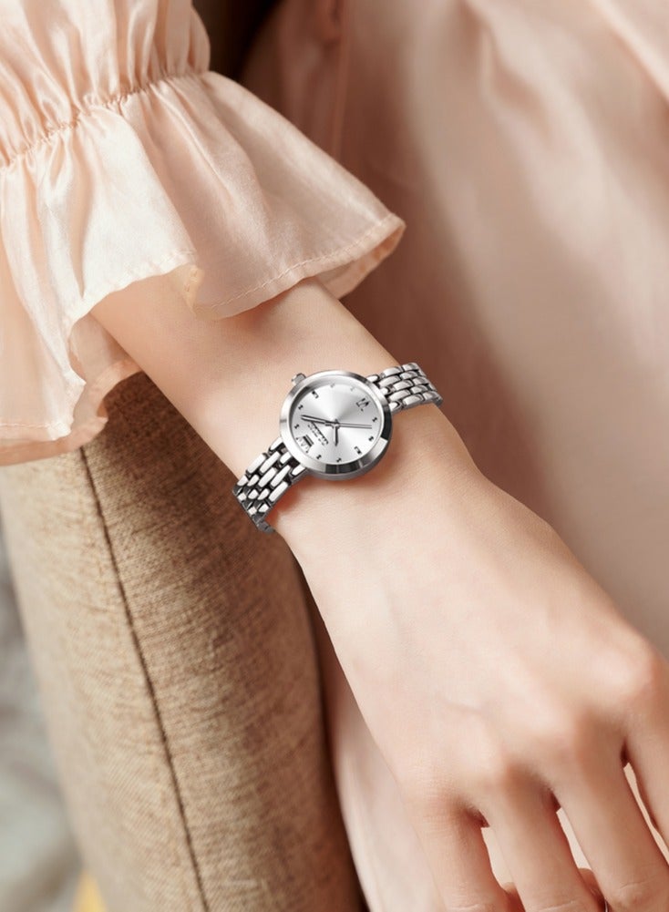 أوليفز ساعات OLEVS النسائية الفاخرة ذات العلامة التجارية الفاخرة الأنيقة باللون الذهبي للنساء ساعة يد كوارتز أصلية بسيطة مقاومة للماء للسيدات - Image 3