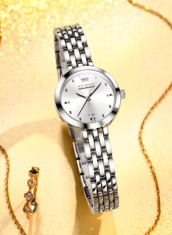 أوليفز ساعات OLEVS النسائية الفاخرة ذات العلامة التجارية الفاخرة الأنيقة باللون الذهبي للنساء ساعة يد كوارتز أصلية بسيطة مقاومة للماء للسيدات - Image 5