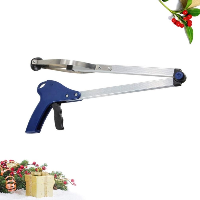 woobles Grabber Reacher Tool Foldable Picker Upper Grabber Long Handy Mobility Aids Reaching Assist Tool for Trash Claw Pick up (Blue) 83cm - Image 3