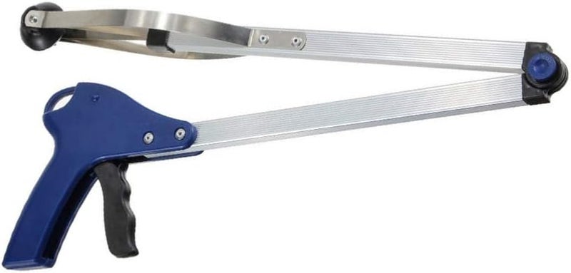 woobles Grabber Reacher Tool Foldable Picker Upper Grabber Long Handy Mobility Aids Reaching Assist Tool for Trash Claw Pick up (Blue) 83cm - Image 1
