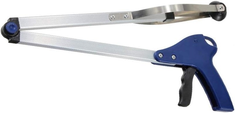 woobles Grabber Reacher Tool Foldable Picker Upper Grabber Long Handy Mobility Aids Reaching Assist Tool for Trash Claw Pick up (Blue) 83cm - Image 2