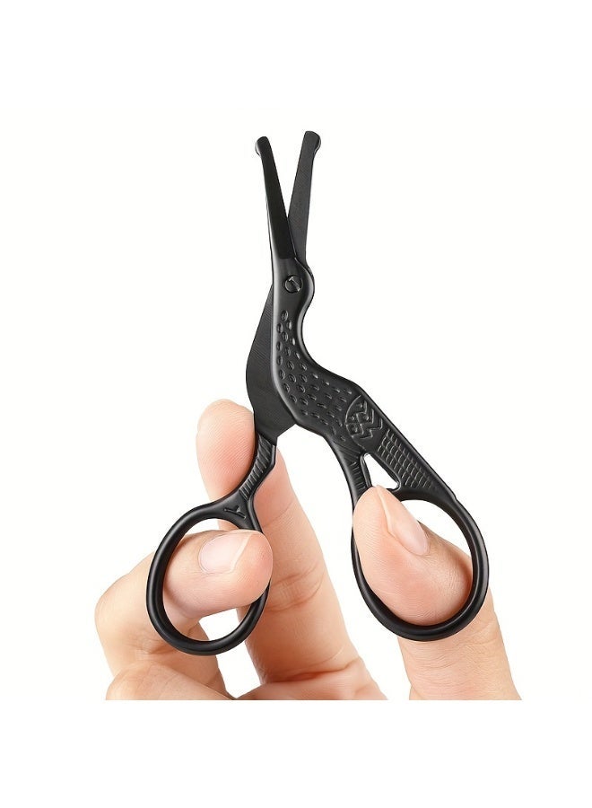 Rozino Stainless Steel Safety Round Head Facial Hair  Trimming Scissors for Nose, Eyebrows, Beard, Ear Hair - Image 2