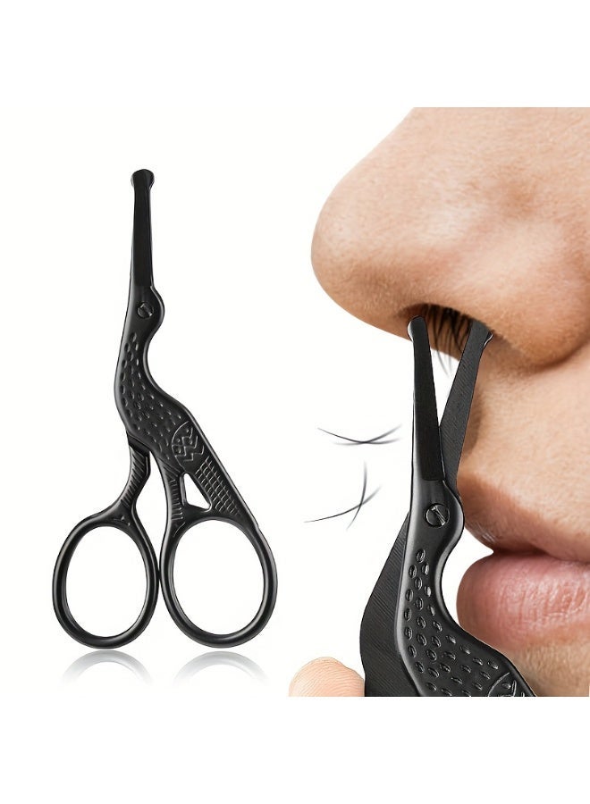 Rozino Stainless Steel Safety Round Head Facial Hair  Trimming Scissors for Nose, Eyebrows, Beard, Ear Hair - Image 1