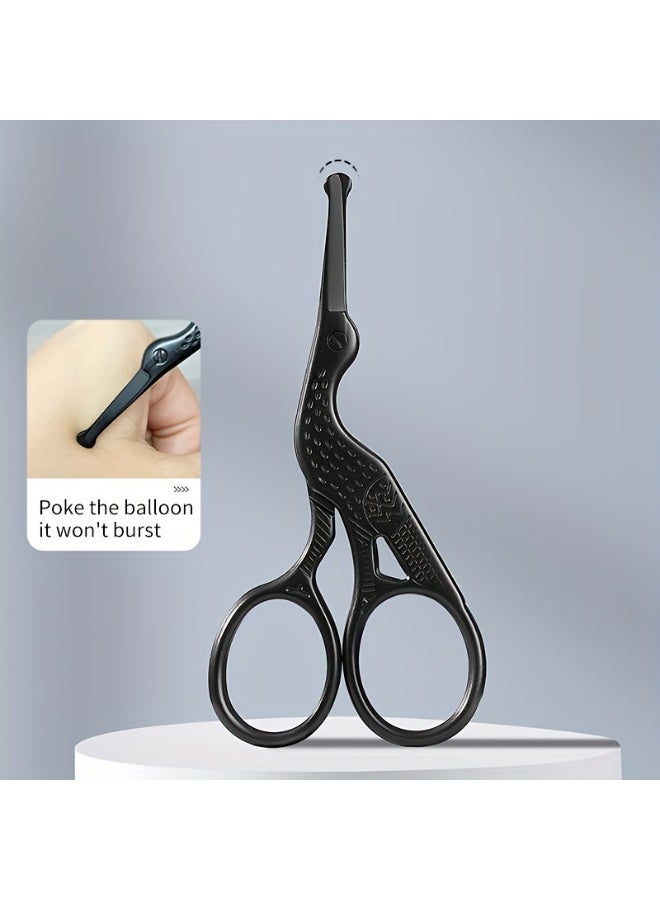Rozino Stainless Steel Safety Round Head Facial Hair  Trimming Scissors for Nose, Eyebrows, Beard, Ear Hair - Image 4
