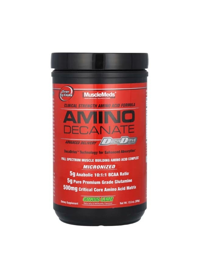 MUSCLEMEDS Amino Decanate Citrus Lime 13.5 oz 384 g  - Image 1