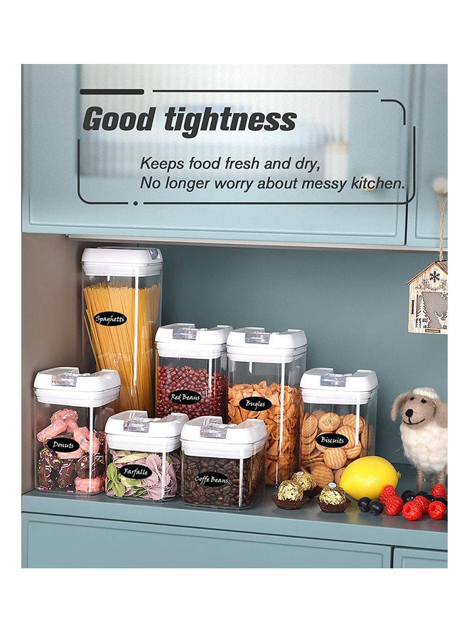 Arabest 7-Piece Sealed Food Container Set Clear/White 1.9Liters - Image 3