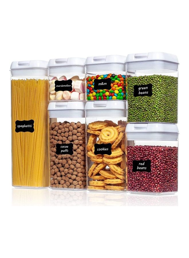 Arabest 7-Piece Sealed Food Container Set Clear/White 1.9Liters - Image 1