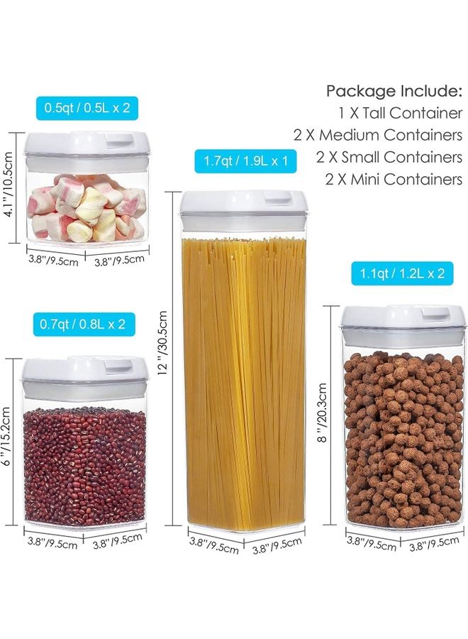 Arabest 7-Piece Sealed Food Container Set Clear/White 1.9Liters - Image 5