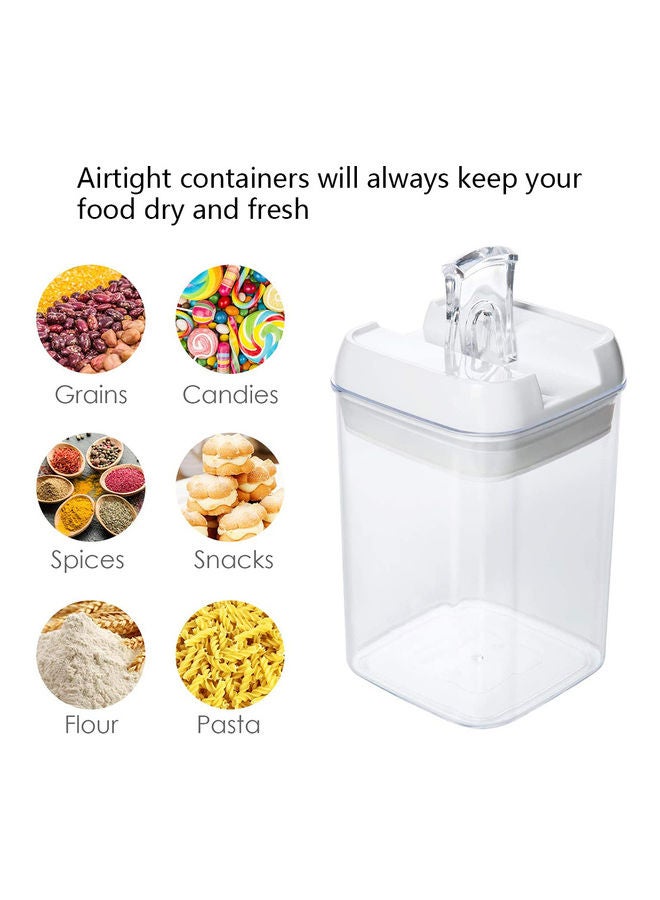 Arabest 7-Piece Sealed Food Container Set Clear/White 1.9Liters - Image 4