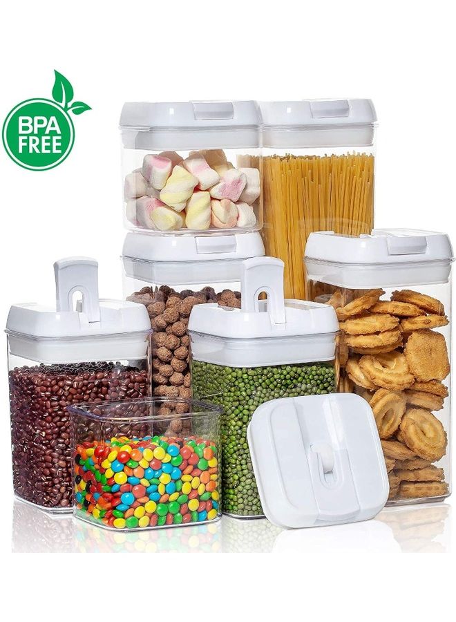 Arabest 7-Piece Sealed Food Container Set Clear/White 1.9Liters - Image 2