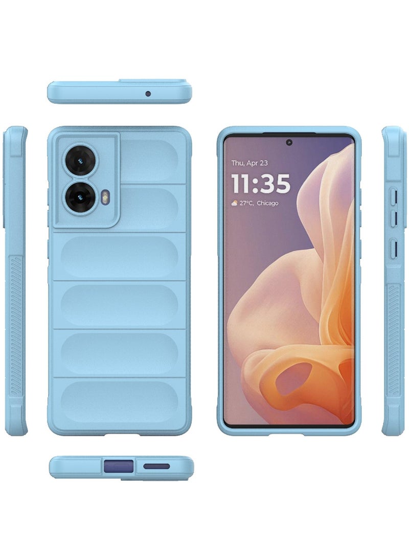 جراب موبايل ماجيك شيلد  سيليكون مضاد للصدمات وحمايه للكاميرا متوافق  Moto G85 (أزرق فاتح ) - Image 2