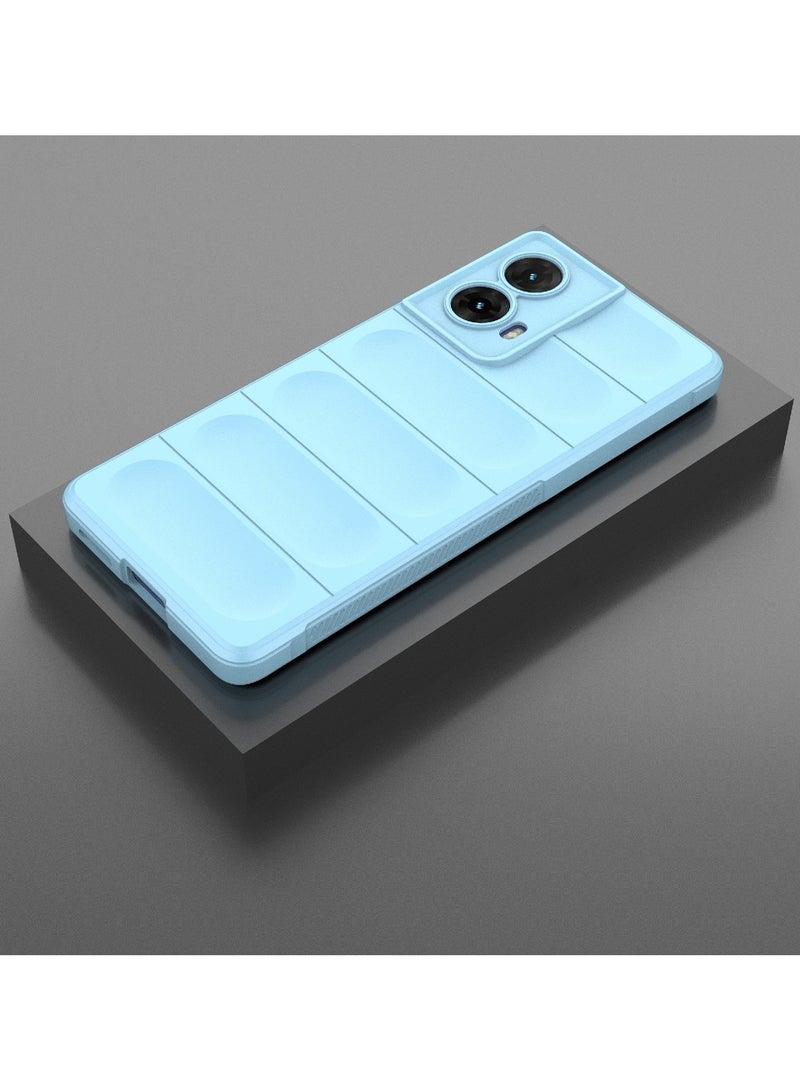 جراب موبايل ماجيك شيلد  سيليكون مضاد للصدمات وحمايه للكاميرا متوافق  Moto G85 (أزرق فاتح ) - Image 4