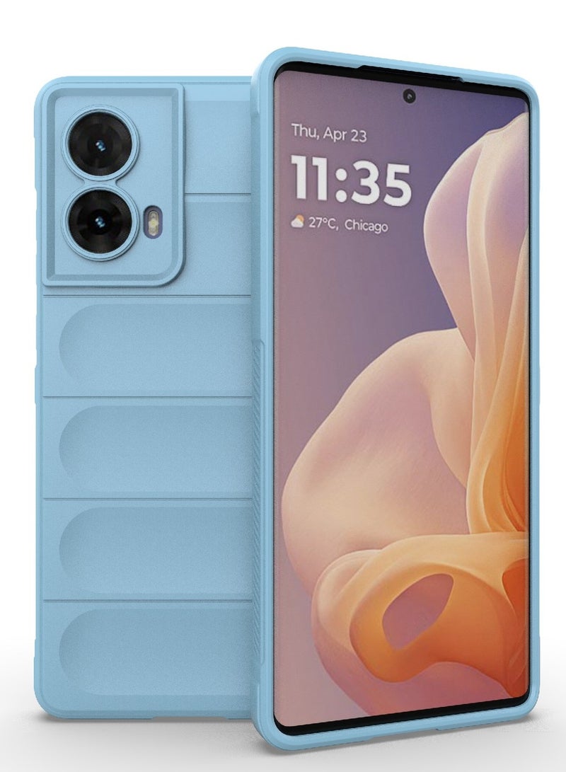 جراب موبايل ماجيك شيلد  سيليكون مضاد للصدمات وحمايه للكاميرا متوافق  Moto G85 (أزرق فاتح ) - Image 1