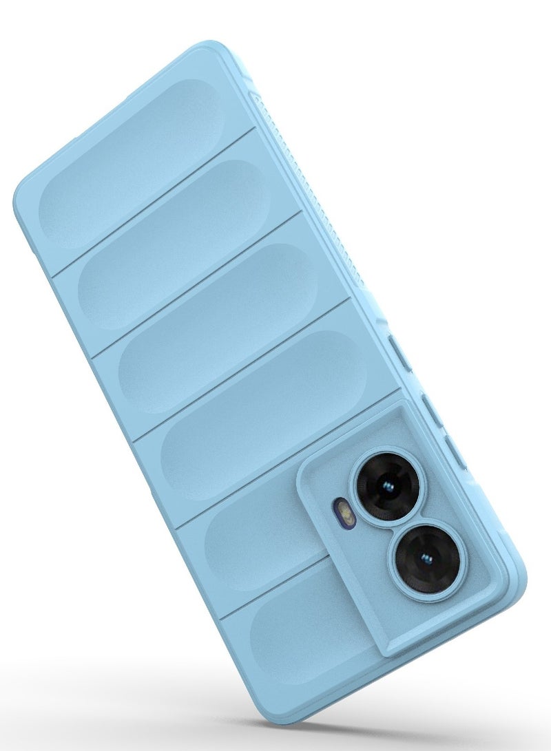 جراب موبايل ماجيك شيلد  سيليكون مضاد للصدمات وحمايه للكاميرا متوافق  Moto G85 (أزرق فاتح ) - Image 3