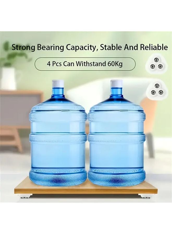 White Heavy Duty Self Adhesive Swivel Casters 360 Rotating Wheels No Screws Easy Install - Image 4