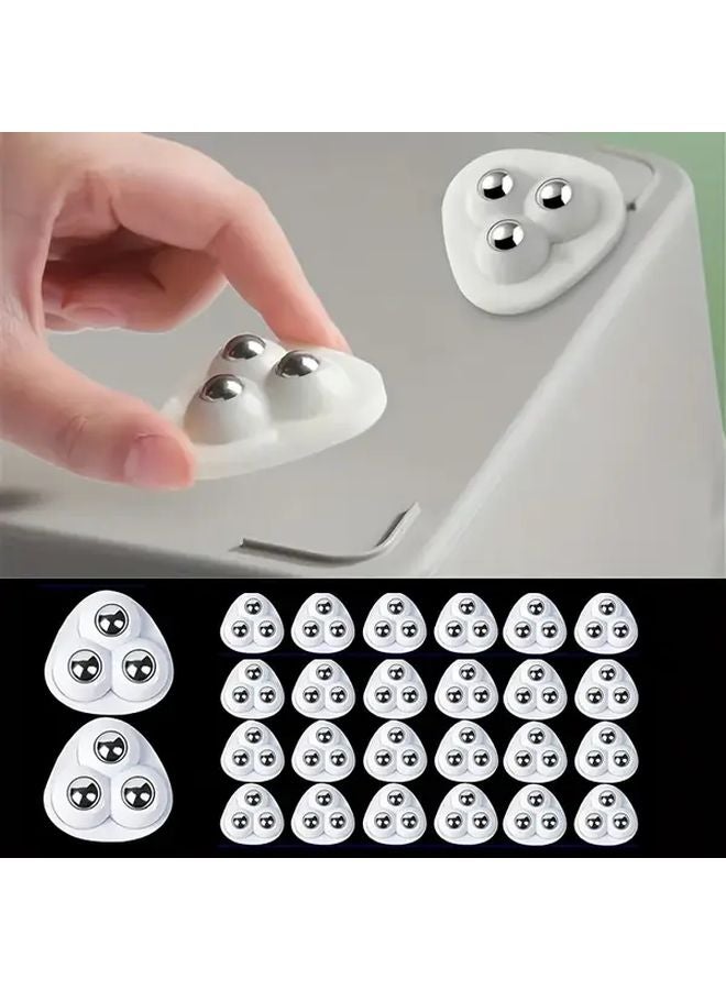 White Heavy Duty Self Adhesive Swivel Casters 360 Rotating Wheels No Screws Easy Install - Image 5