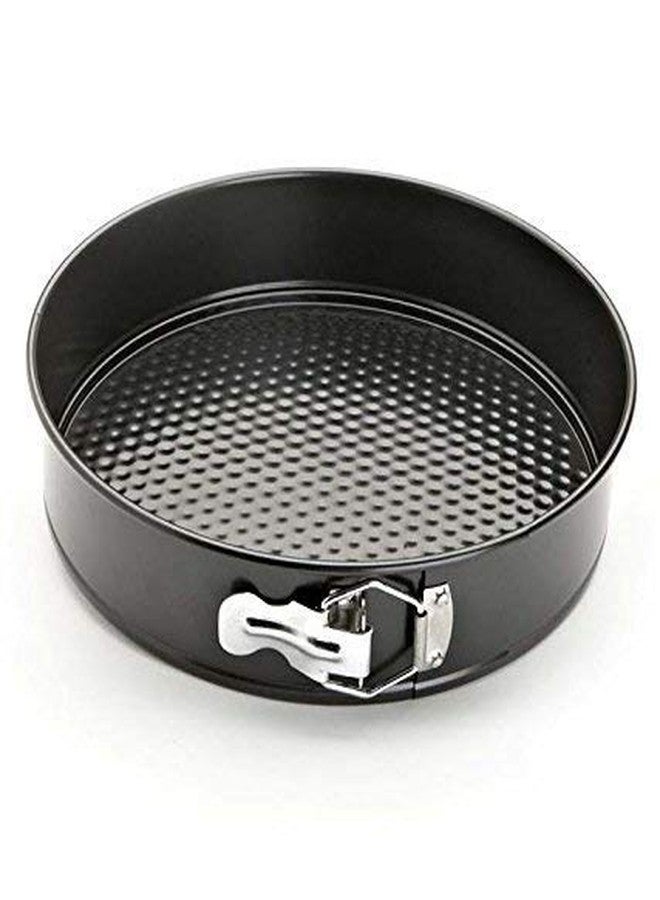 BAKING SET Teflon Round Cheese Cake Mould, Cooker with Removable Base, Non-Stick Cake Tins/Pan/Trays for Microwave, Oven and Bakeware, Black (18 cm) - Image 1